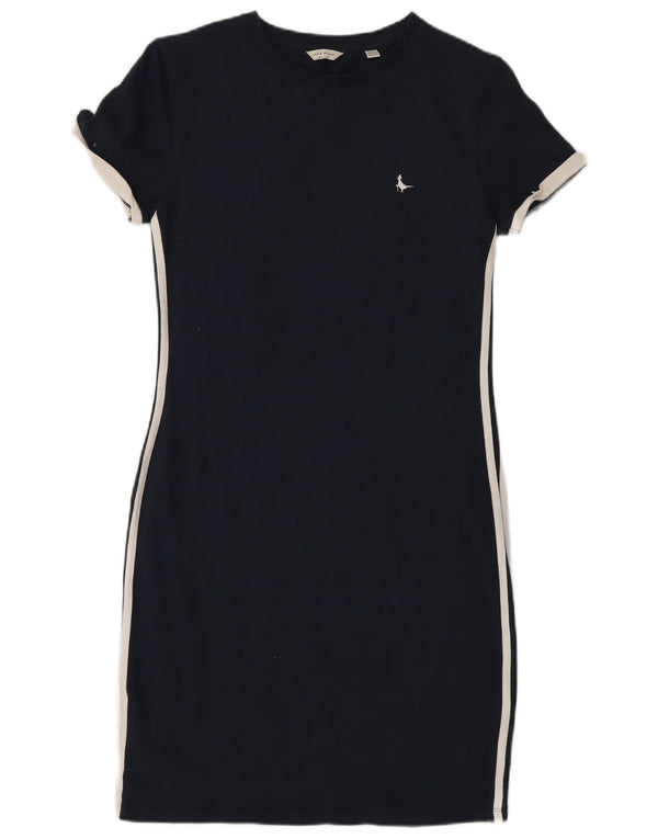 Jack Wills Robe T-Shirt Femme UK 10 Petit Coton Bleu Marine