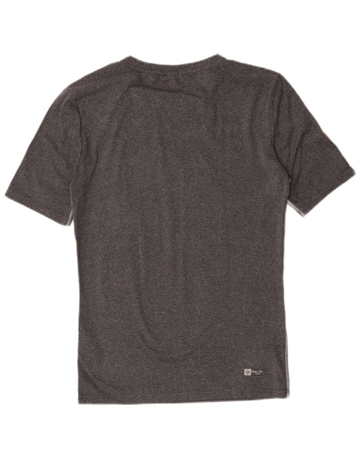 Superdry T-Shirt Graphique Femme UK 14 Large Gris Moucheté Polyester