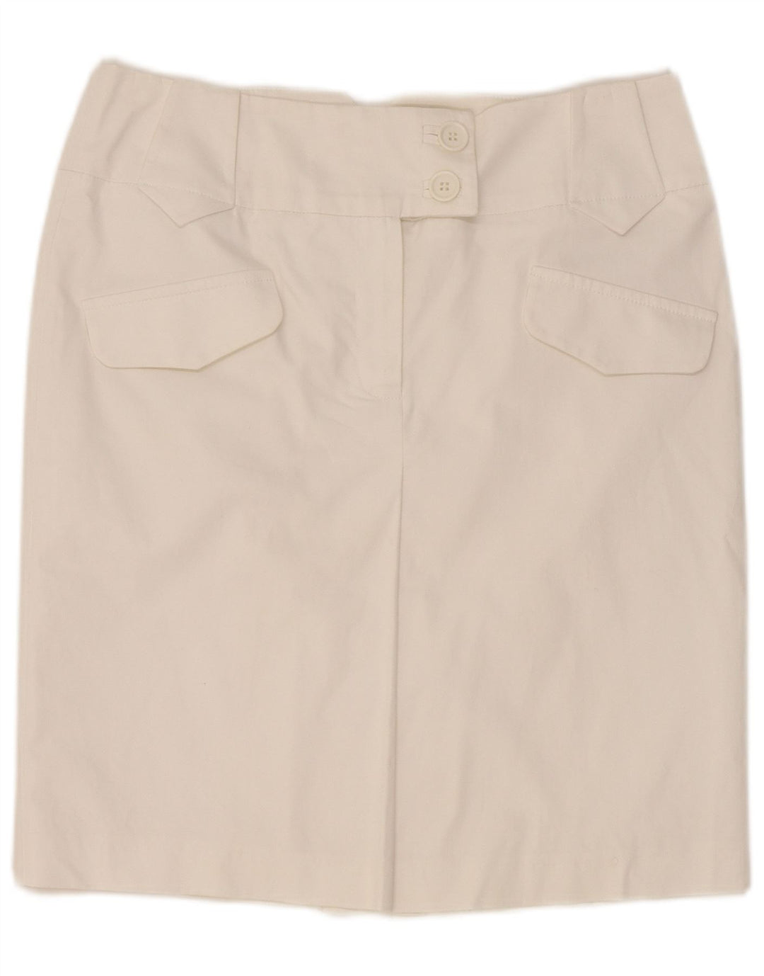 Marks & Spencer Jupe droite pour femme UK 12 Medium W30 Coton blanc