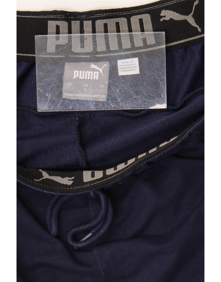 PUMA Pantalon de Survêtement Homme Large Bleu Marine Colourblock