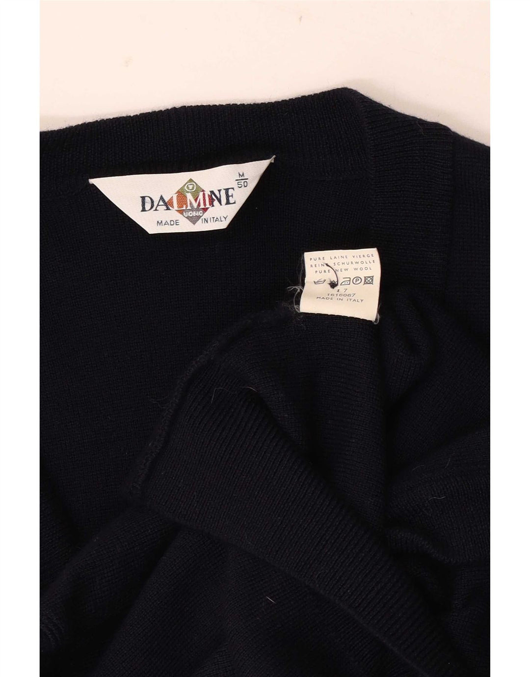 DALMINE Pull Cardigan Homme IT 50 Laine Vierge Bleu Marine Moyen