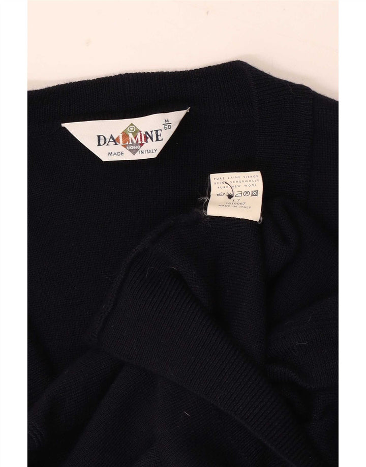DALMINE Pull Cardigan Homme IT 50 Laine Vierge Bleu Marine Moyen
