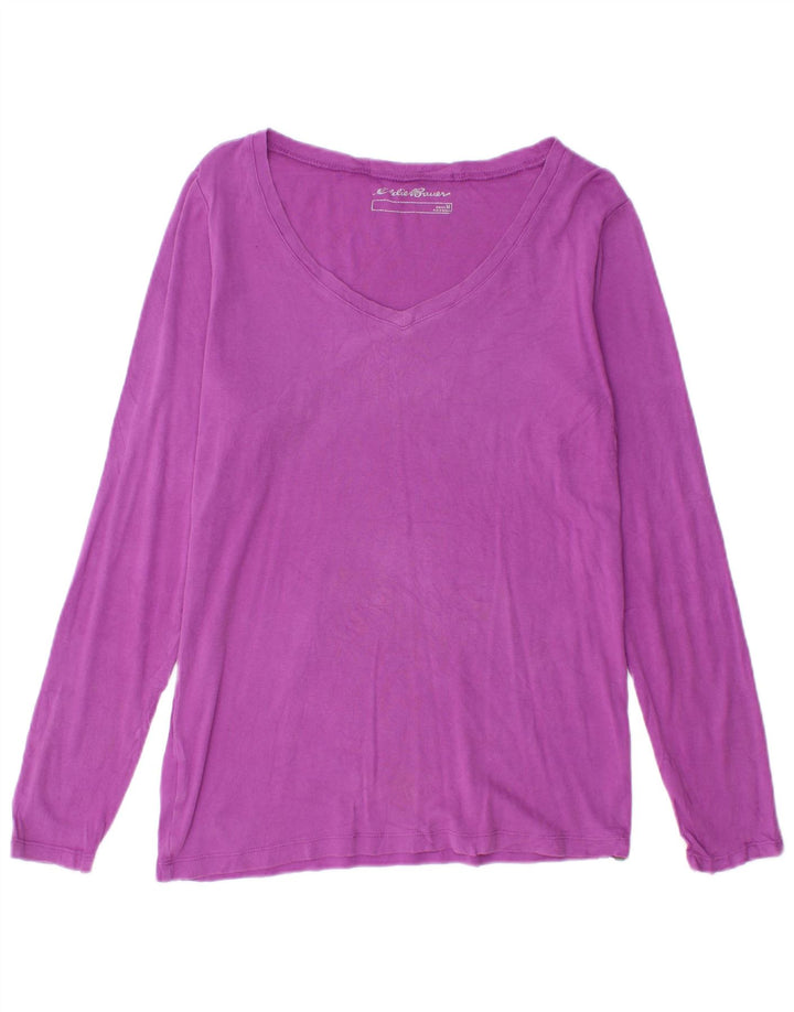 EDDIE BAUER Haut à manches longues pour femme UK 14 Coton violet moyen