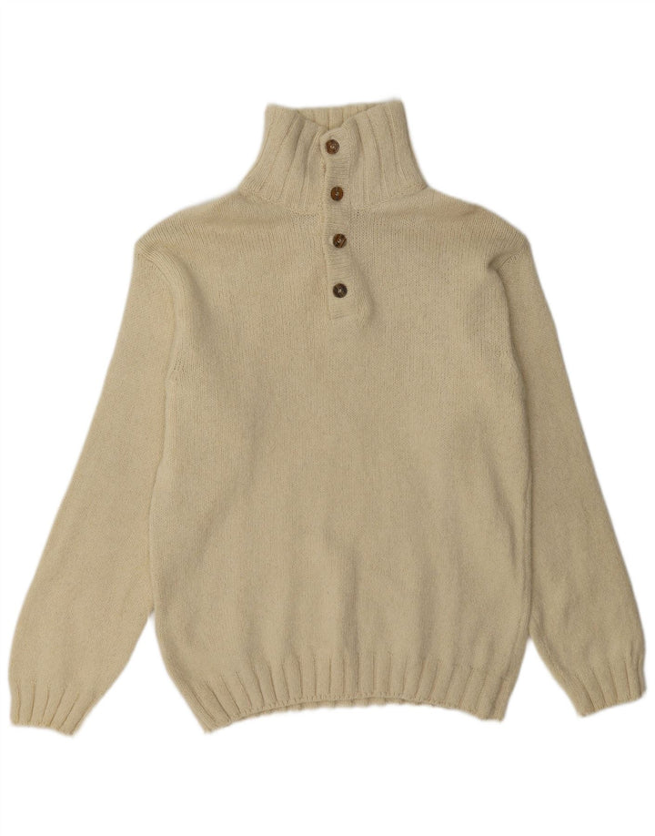 Marlboro Classics Pull à col boutonné pour homme XL en laine beige