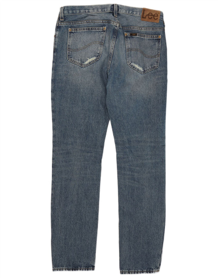 LEE Jean slim Rider en détresse pour hommes W33 L32 bleu coton