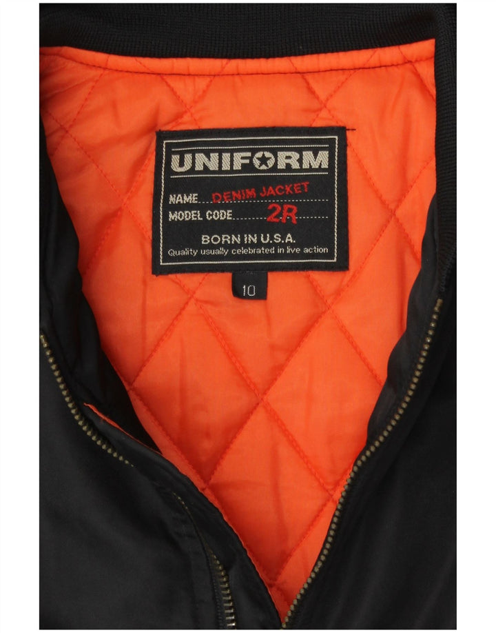 Uniforme pour garçon, coupe ample, veste d'aviateur de vol, 9-10 ans, en nylon noir rétro