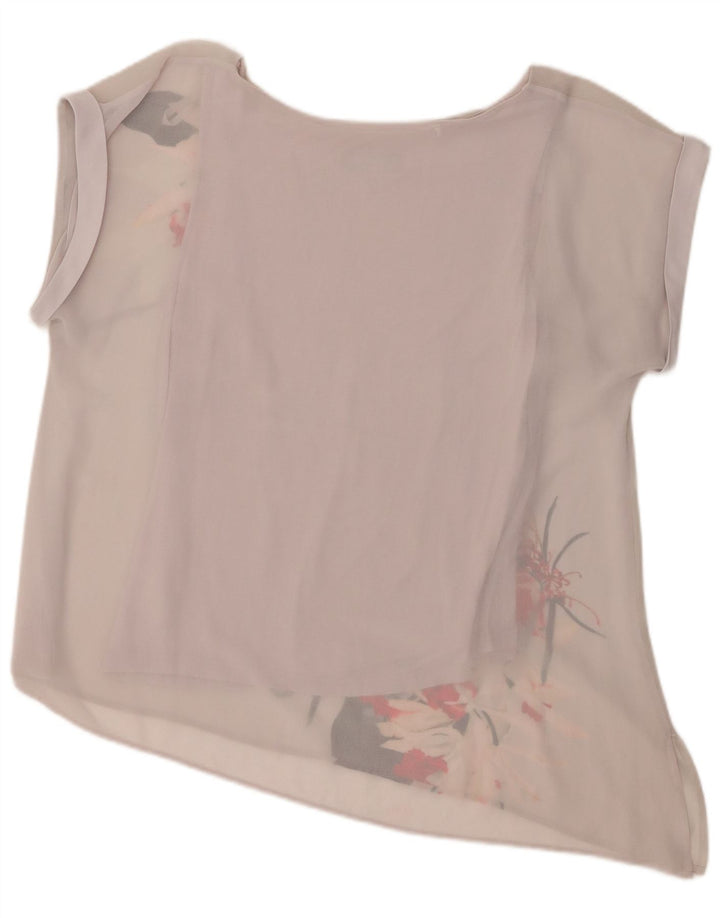 Coast Chemisier asymétrique pour femme UK 46 Grand gris floral en polyester