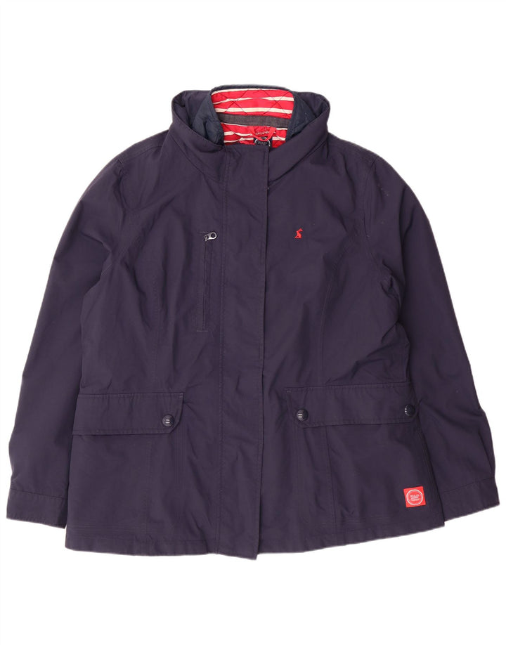 JOULES Veste coupe-vent à capuche pour femme UK 18 XL Bleu marine rayé