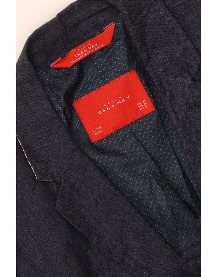 Zara Veste Blazer 2 Boutons Homme EU 54 XL Bleu Marine