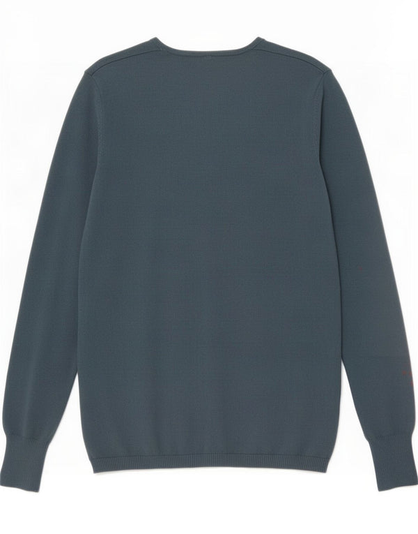 Benetton Pull Cardigan Femme UK 14 Large Bleu Coton