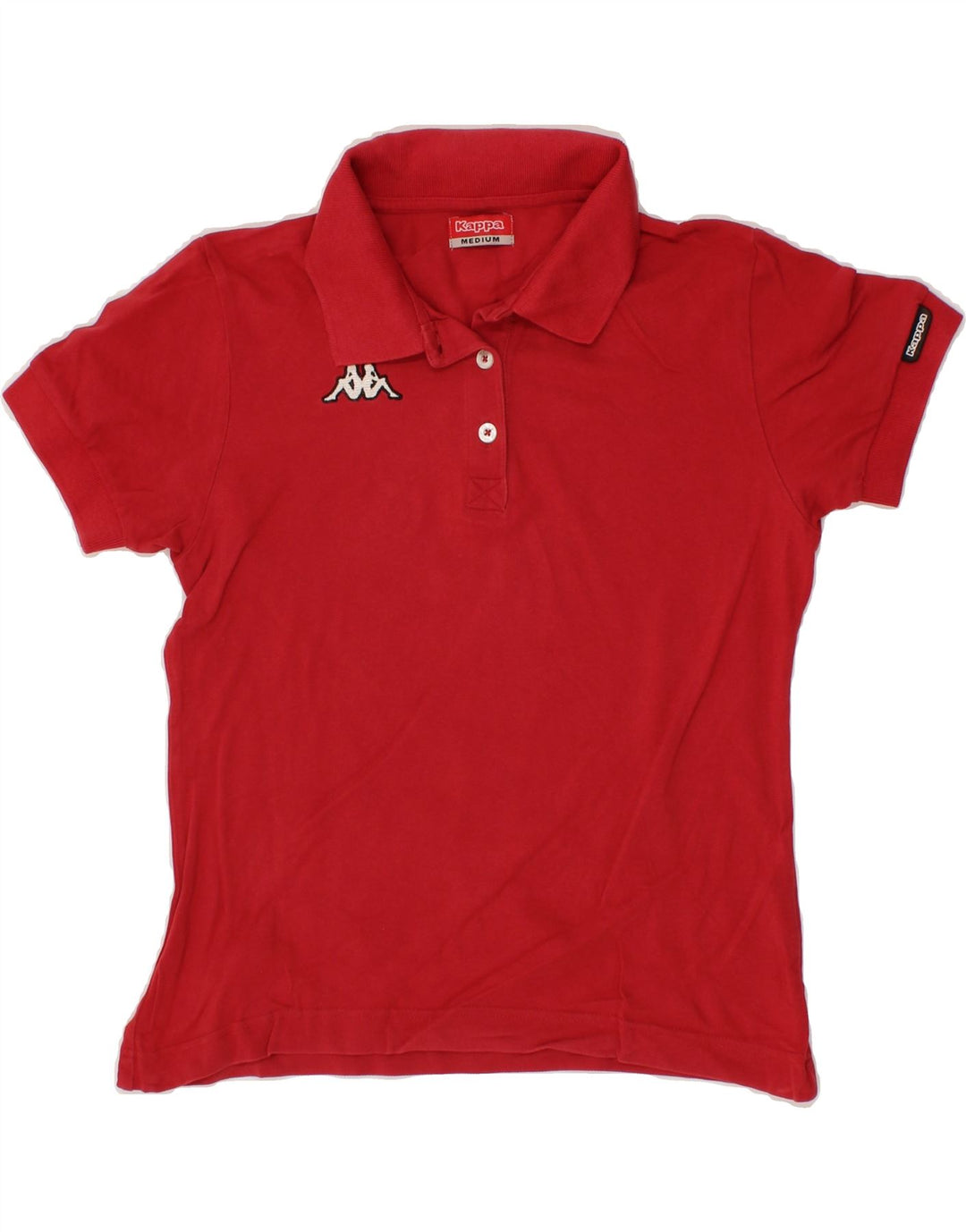 KAPPA Womens Polo Shirt UK 12 Medium Red Cotton Vintage Kappa and Second-Hand Kappa from Messina Hembry 