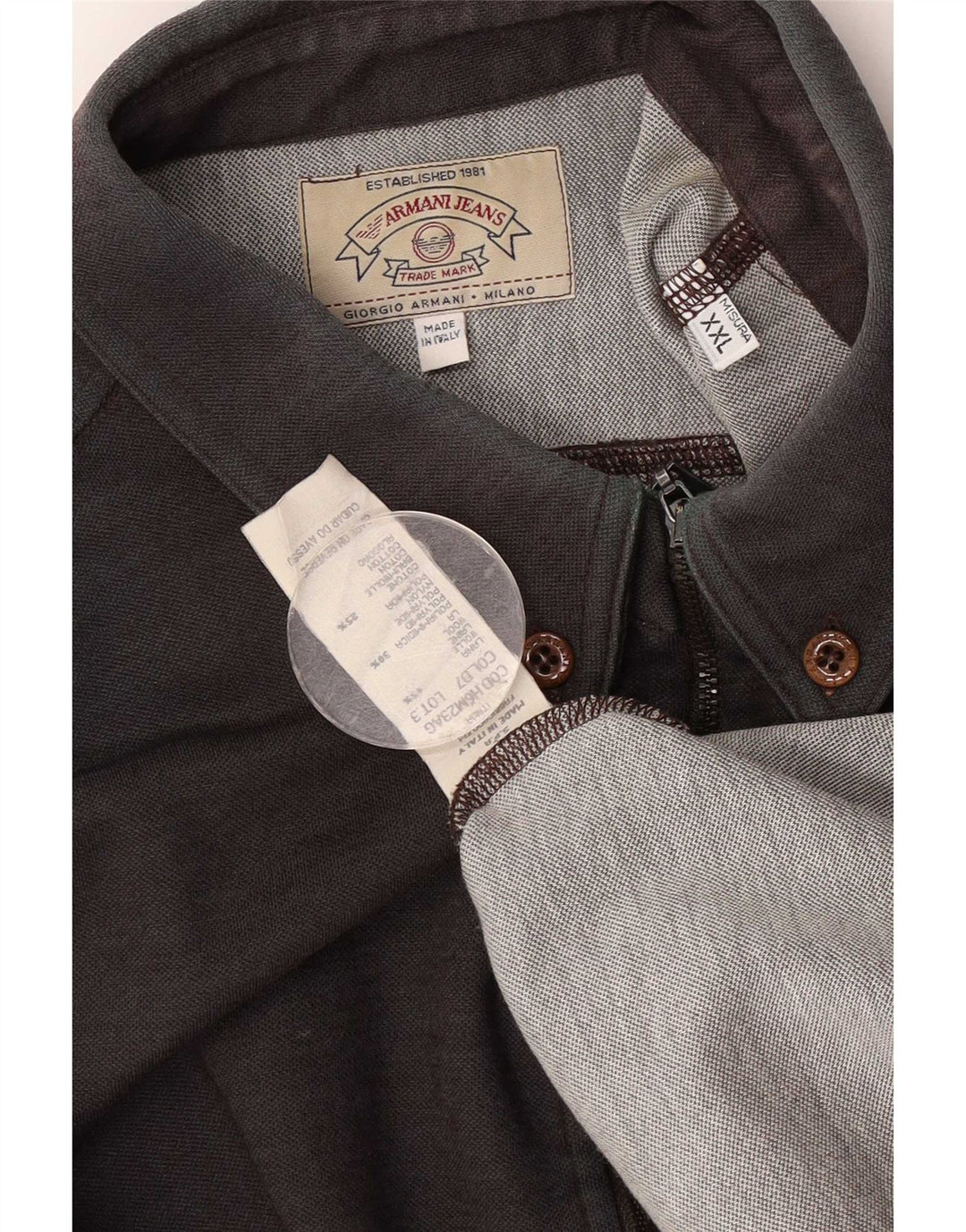 Armani Jeans Chemise Homme 2XL Laine Marron