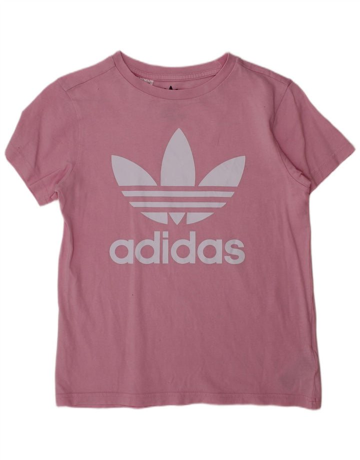 ADIDAS T-Shirt Graphique Fille 9-10 Ans Rose Coton