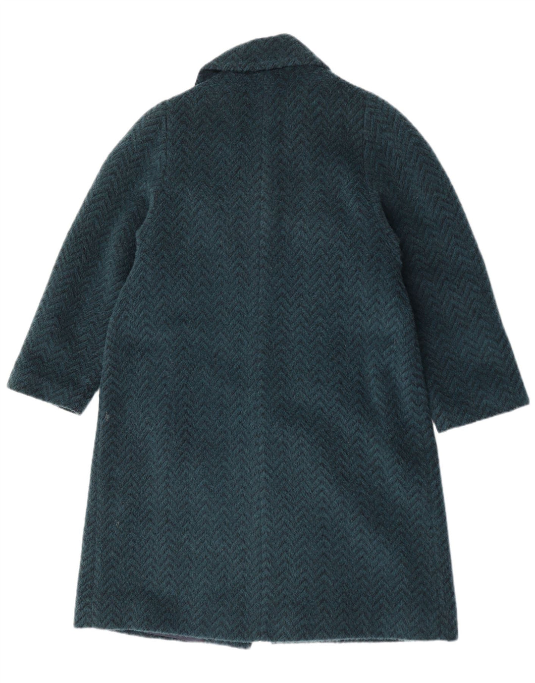 ELENA MIRO Manteau Femme UK 18 XL Bleu Chevron Laine