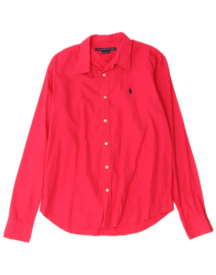 Ralph Lauren Chemise Femme UK 14 Coton Rouge Moyen