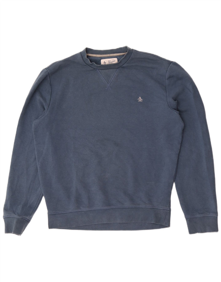 Penguin Sweat-shirt pour homme en coton bleu Taille L