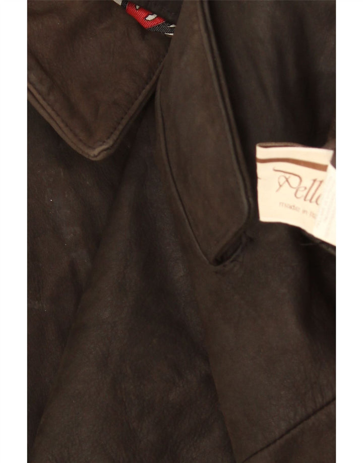 Veste en cuir femme VINTAGE EU 44 XL Cuir marron