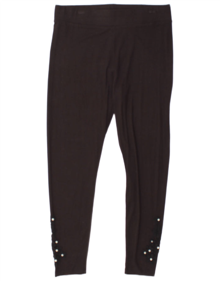 MARKS & SPENCER Leggings Femme UK 16 Large Noir Viscose