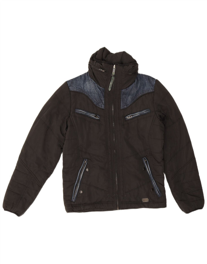 Diesel Veste matelassée surdimensionnée à capuche pour femme UK 6 XS Noir