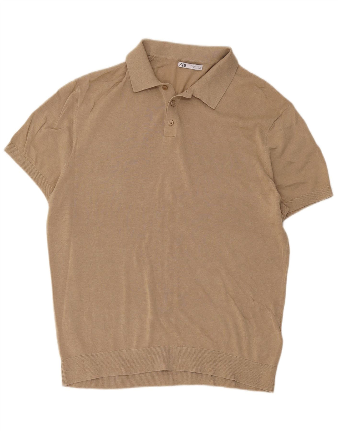 Zara Polo Homme Large Beige Coton