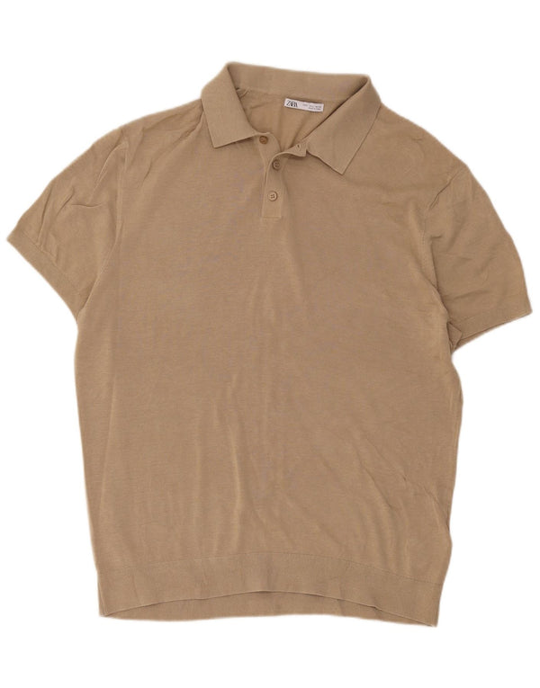 Zara Polo Homme Large Beige Coton