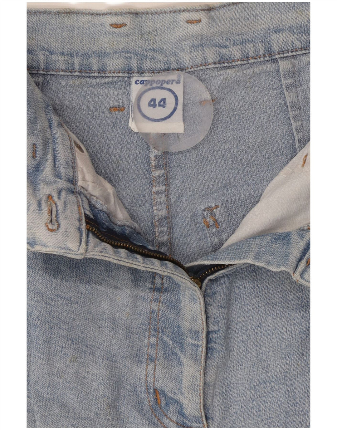 CAPOPERA Jean fuselé taille haute pour femme IT 44 Medium W26 L26 Bleu Coton