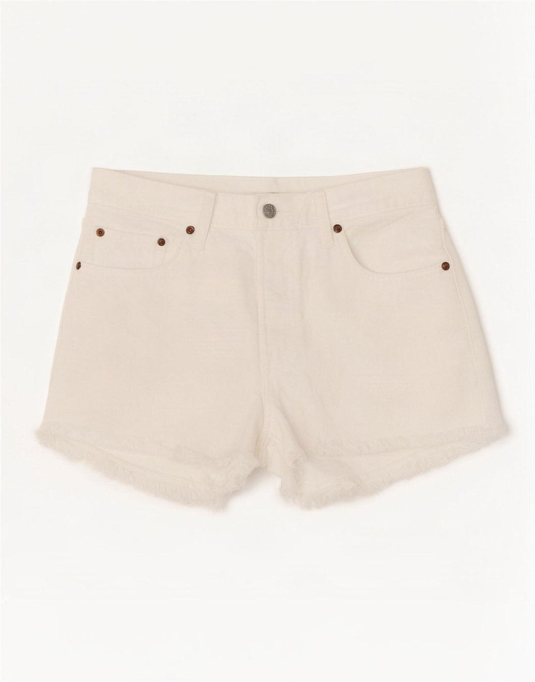 Levi's Short en Jean 501 Femme W28 Coton Blanc Moyen