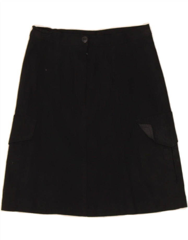 VINTAGE Womens Cargo Skirt W24 XS Black Viscose Vintage Vintage and Second-Hand Vintage from Messina Hembry 