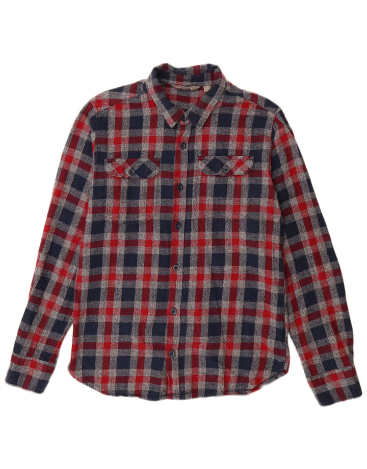 Mountain Warehouse Chemise en flanelle pour homme en coton à carreaux rouge moyen