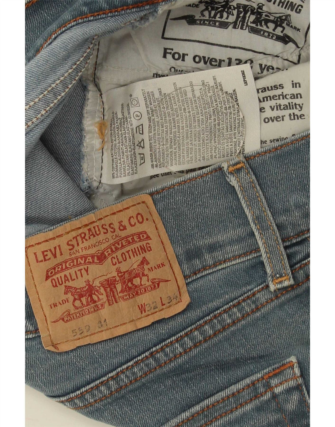 Levi's Short 559 Distressed Denim W32 Large Femme Bleu Coton