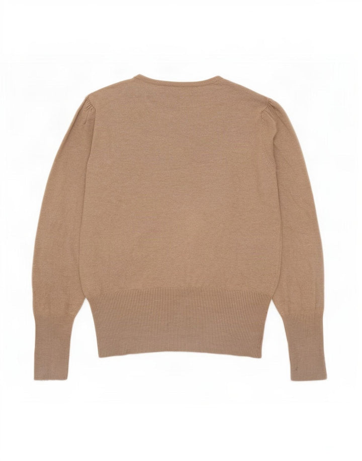 Marks & Spencer Pull col bateau pour femme UK 12 Viscose beige moyen
