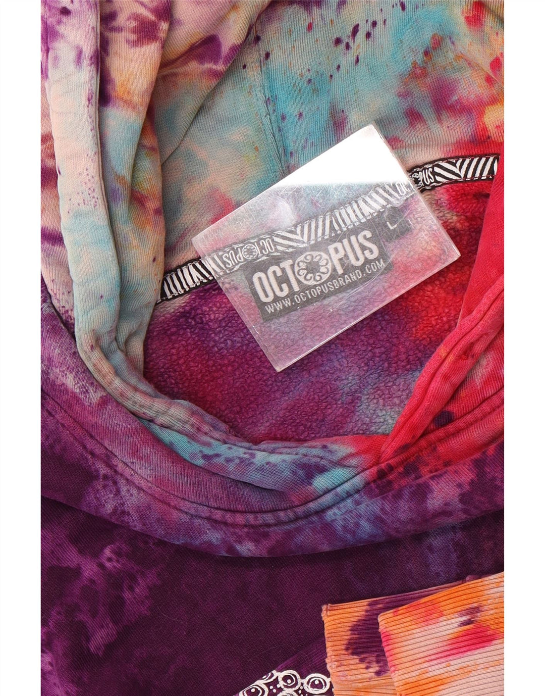 Octopus Pull à capuche graphique pour homme Large Multicolore Tie Dye