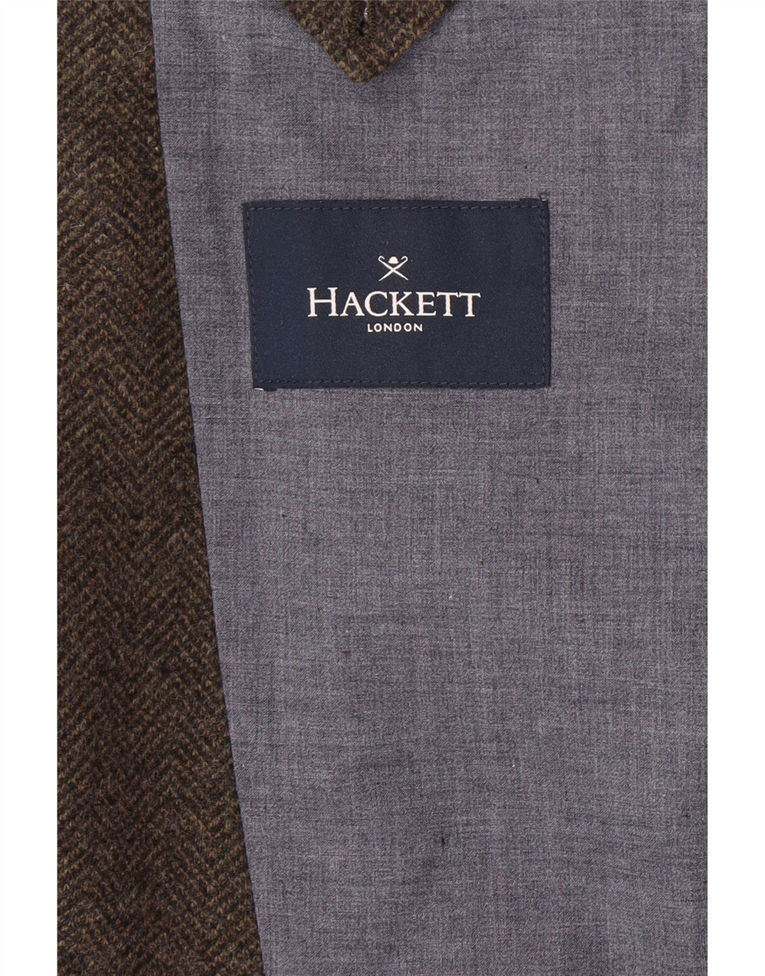HACKETT Veste blazer à 3 boutons pour homme UK 44 XL en laine à chevrons marron