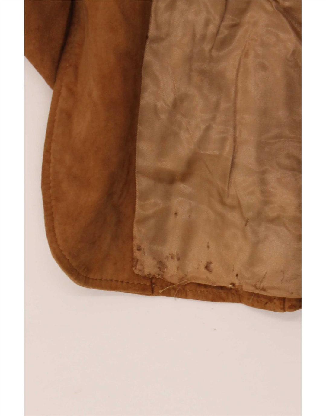 Anfor Veste Blazer en Daim à 2 Boutons pour Femme IT 52 2XL Cuir Beige