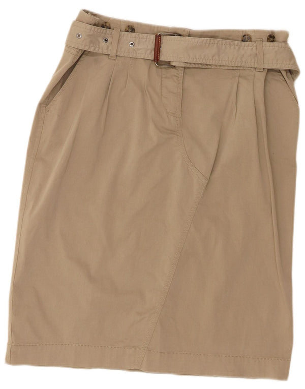 Max Mara Jupe droite week-end pour femme UK 14 Large W34 Coton kaki