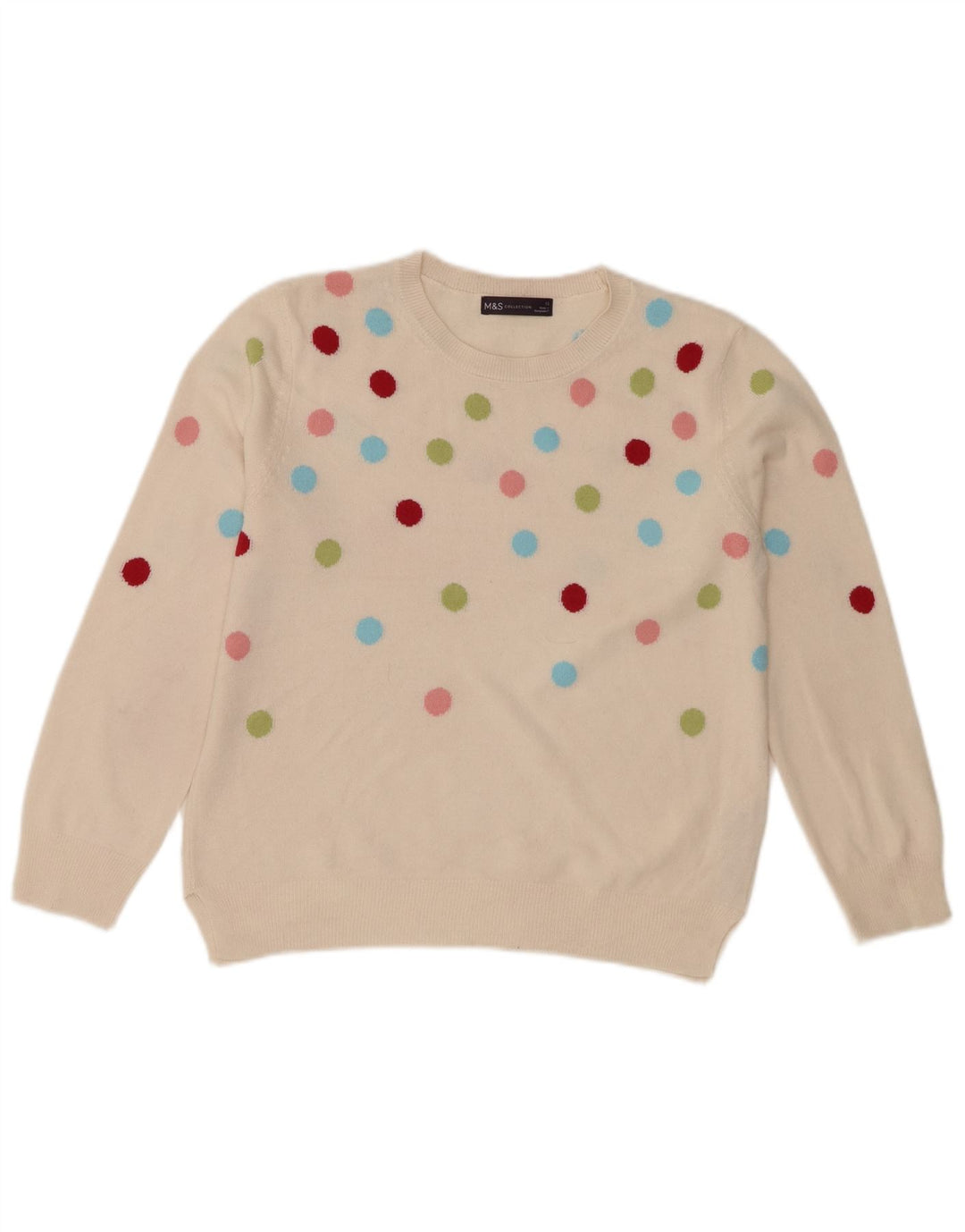 Marks & Spencer Pull à col rond pour femme UK 12 Medium Off White