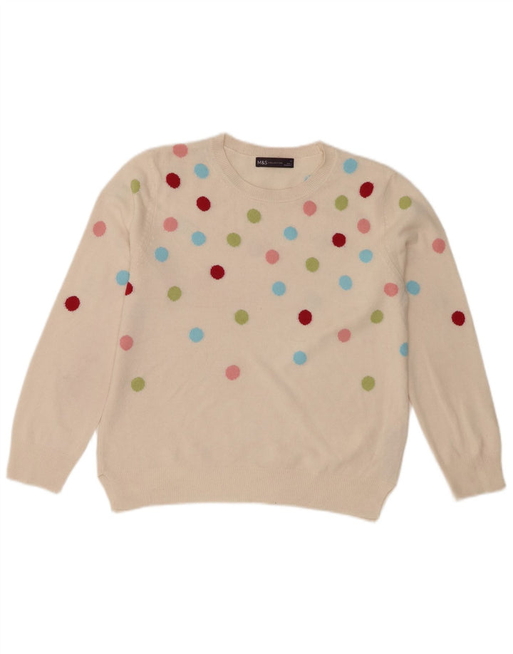 Marks & Spencer Pull à col rond pour femme UK 12 Medium Off White