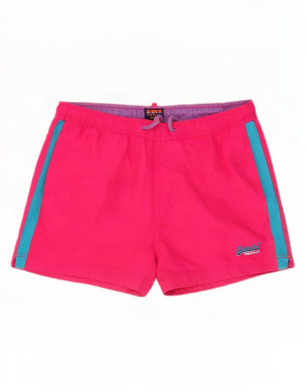 Superdry Short de bain XL pour homme en polyester color block rose