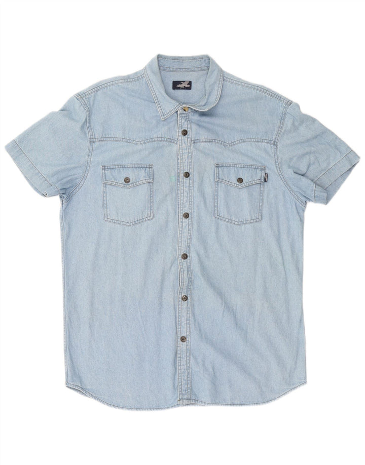 ARIZONA Chemise en jean à manches courtes pour homme, grand bleu