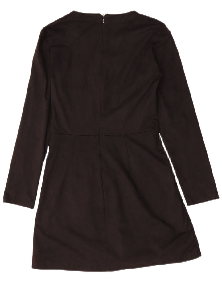Zara Robe trapèze à manches longues pour femme UK 12 Polyester noir moyen