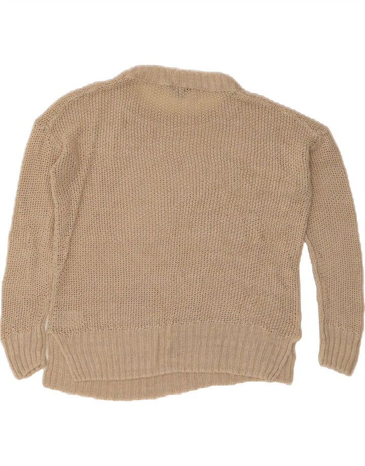 J. CREW Womens Crew Neck Jumper Sweater UK 14 Medium Beige Linen Vintage J. Crew and Second-Hand J. Crew from Messina Hembry 