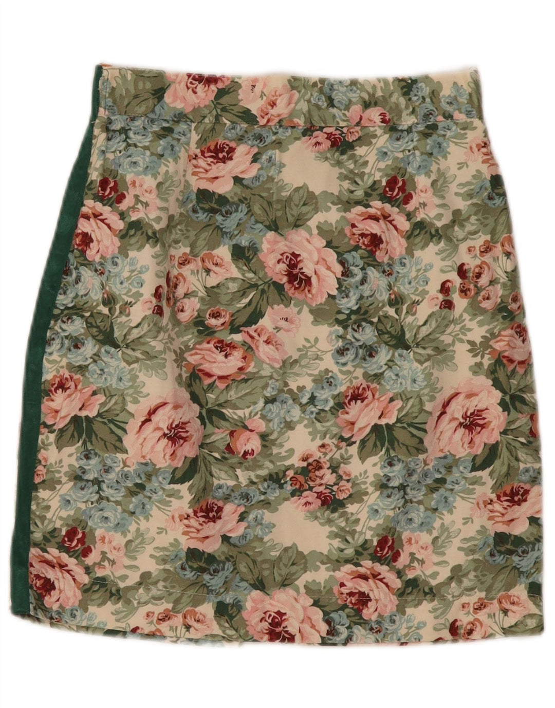 vintage Femme Mini Jupe Petite W26 Floral Multicolore