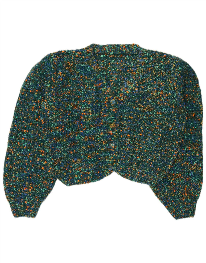 Cider Womens Crop Cardigan Pull UK 16 Grand Vert Moucheté Polyester