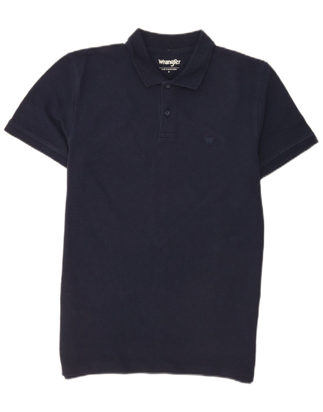 Wrangler Mens Polo Shirt Small Navy Blue Cotton