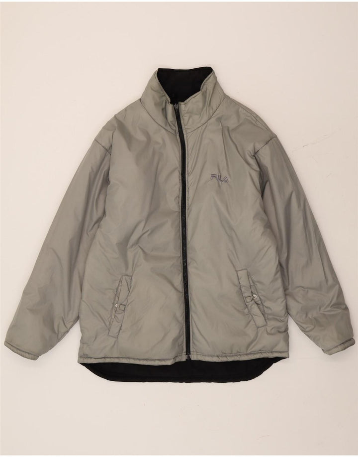 Fila Veste matelassée réversible pour homme IT 50 Large Noir Polyester Colorblock