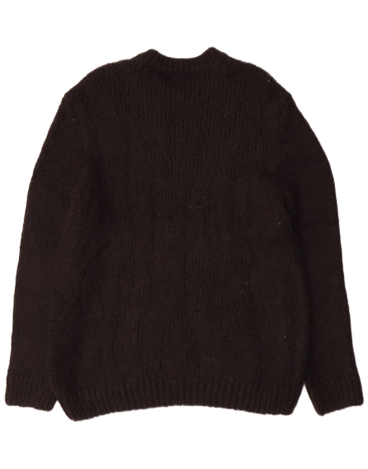 Zara Pull à col ras du cou pour homme, grand, noir, polyester
