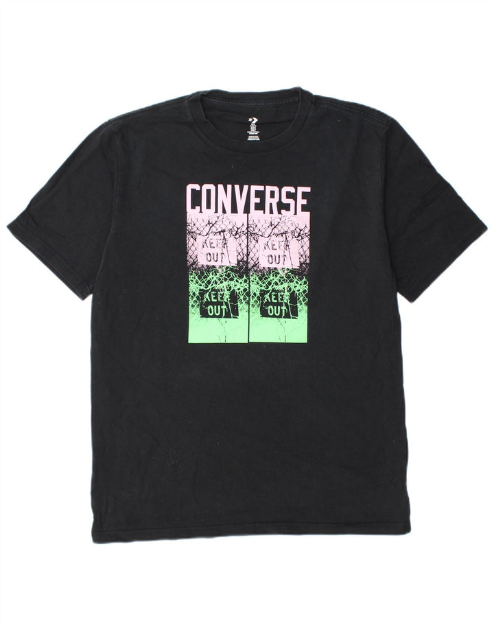 Converse T-Shirt Graphique Homme Noir Moyen Coton