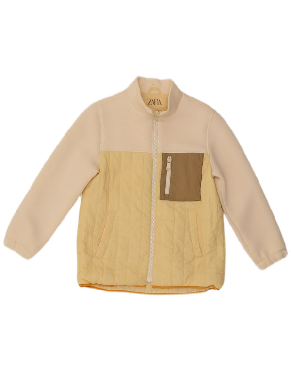 Zara Veste matelassée fille 9-10 ans Jaune Colourblock Polyamide