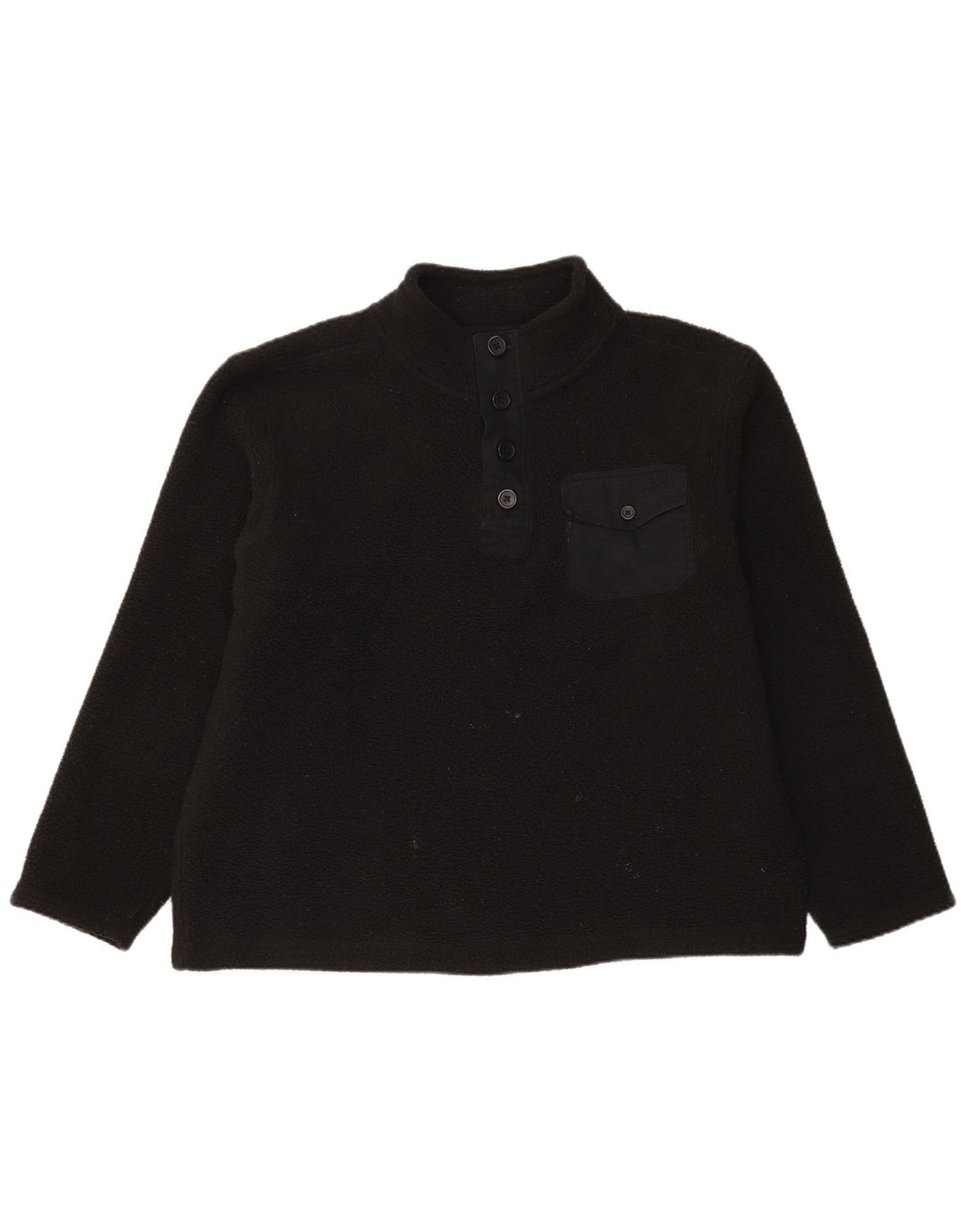 Weird Fish Pull polaire à col boutonné pour homme XL Noir Polyester