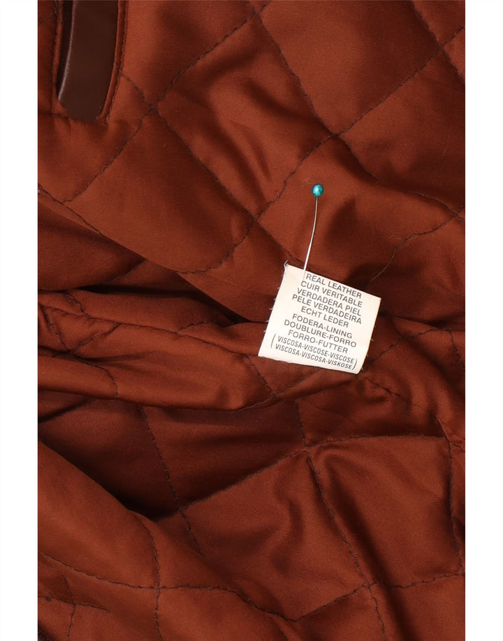 Conbipel Veste blazer en cuir à 3 boutons pour homme UK 40 Grand cuir marron